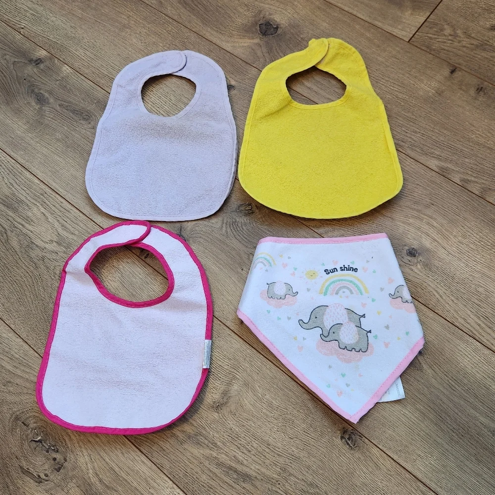Baby Girl Plastic Backing Bibs